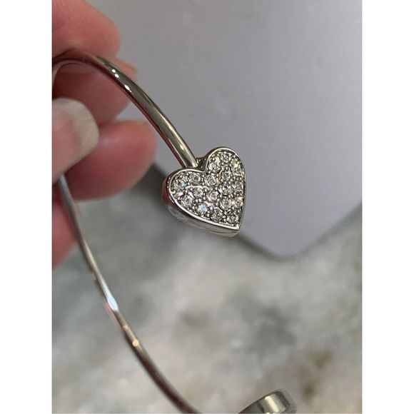 Cuff Bracelet with Heart and Round Crystals #Mothers Day - Picture 6 of 8